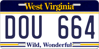 WV license plate DOU664