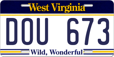 WV license plate DOU673
