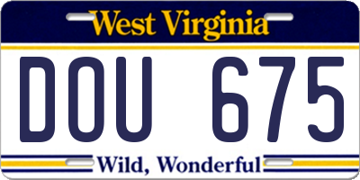 WV license plate DOU675