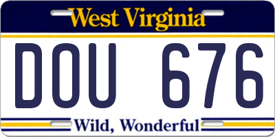 WV license plate DOU676