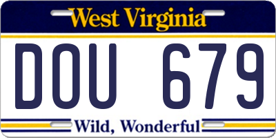 WV license plate DOU679