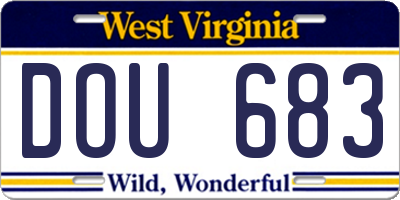 WV license plate DOU683