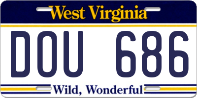 WV license plate DOU686