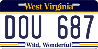 WV license plate DOU687