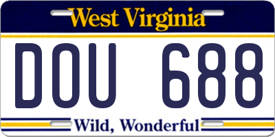 WV license plate DOU688
