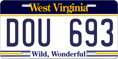 WV license plate DOU693