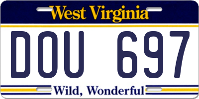 WV license plate DOU697