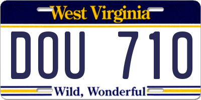 WV license plate DOU710