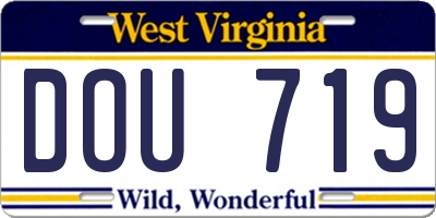 WV license plate DOU719