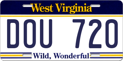 WV license plate DOU720