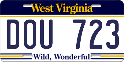 WV license plate DOU723