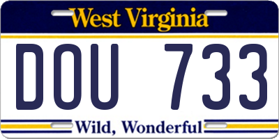 WV license plate DOU733