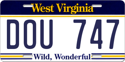 WV license plate DOU747