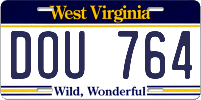 WV license plate DOU764