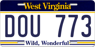WV license plate DOU773