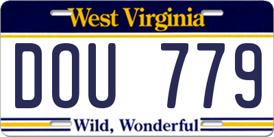 WV license plate DOU779