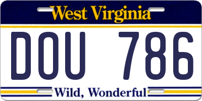WV license plate DOU786