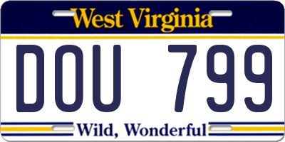 WV license plate DOU799