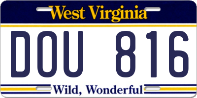 WV license plate DOU816