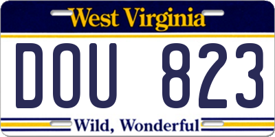 WV license plate DOU823