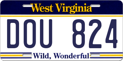 WV license plate DOU824