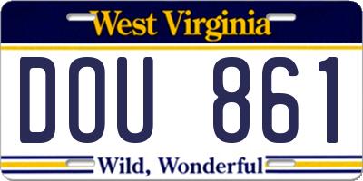 WV license plate DOU861