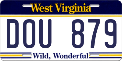 WV license plate DOU879