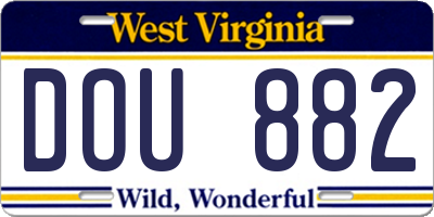 WV license plate DOU882