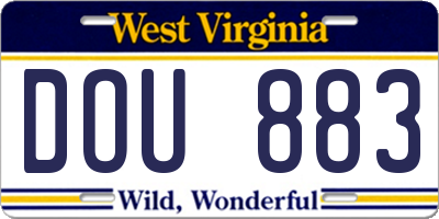 WV license plate DOU883