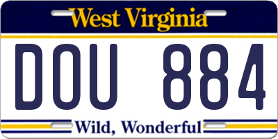 WV license plate DOU884