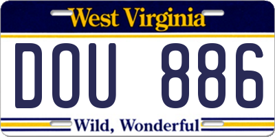 WV license plate DOU886