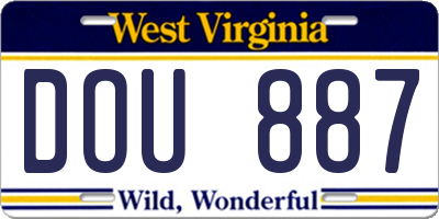 WV license plate DOU887