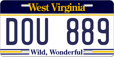 WV license plate DOU889