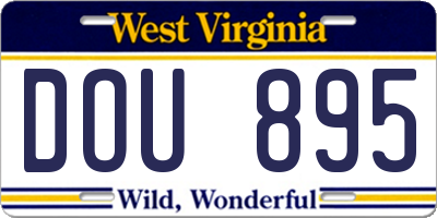 WV license plate DOU895