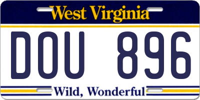 WV license plate DOU896