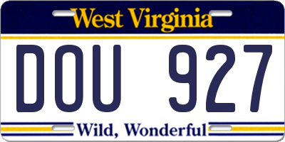 WV license plate DOU927
