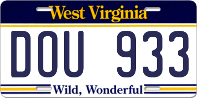 WV license plate DOU933