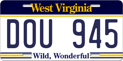 WV license plate DOU945