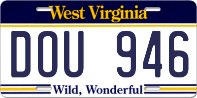 WV license plate DOU946