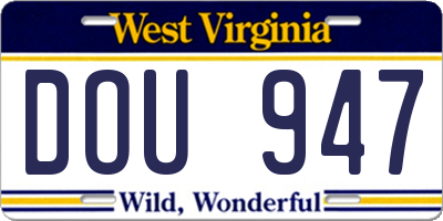 WV license plate DOU947