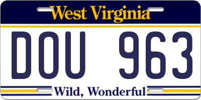 WV license plate DOU963