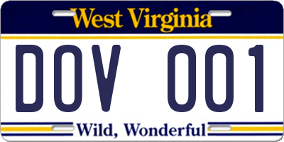 WV license plate DOV001