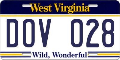 WV license plate DOV028