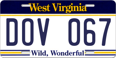 WV license plate DOV067