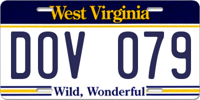 WV license plate DOV079