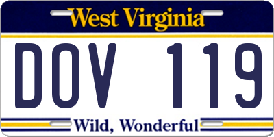 WV license plate DOV119