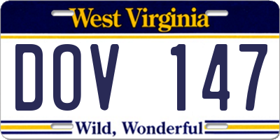 WV license plate DOV147