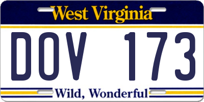 WV license plate DOV173