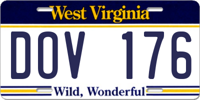 WV license plate DOV176