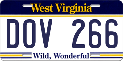 WV license plate DOV266